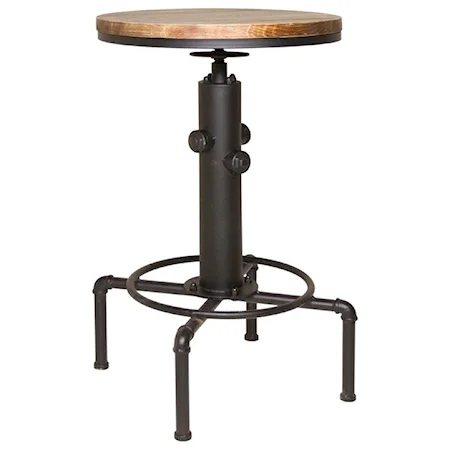 Adjustable Height Bistro Table with Round Wood Top